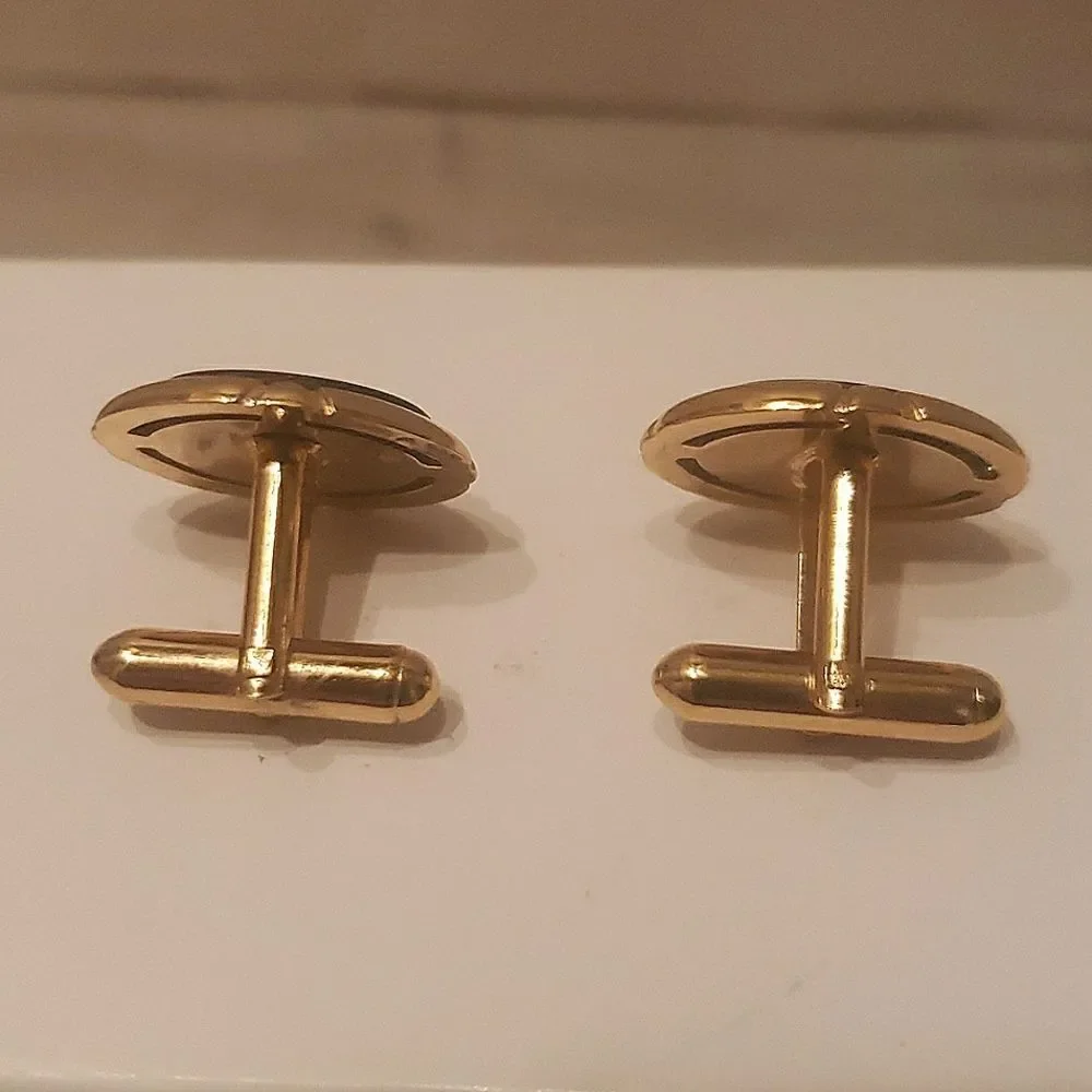 Vintage tiger's eye gemstone cufflinks